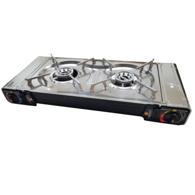 PACK INCASA Réchaud à gaz portable + Plancha / Grill pour réchaud à gaz