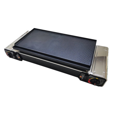 PACK INCASA Réchaud à gaz portable + Plancha / Grill pour réchaud à gaz