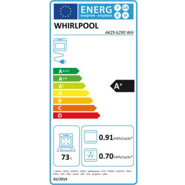 WHIRLPOOL Four encastrable Multifonction Pyrolyse 73L Fermeture Douce