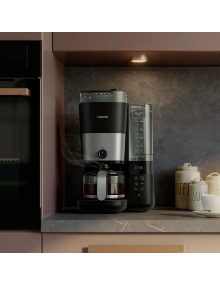 PHILIPS Cafetière filtre programmable avec broyeur 1000W 1.2L