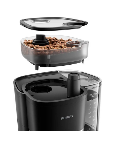 PHILIPS Cafetière filtre programmable avec broyeur 1000W 1.2L