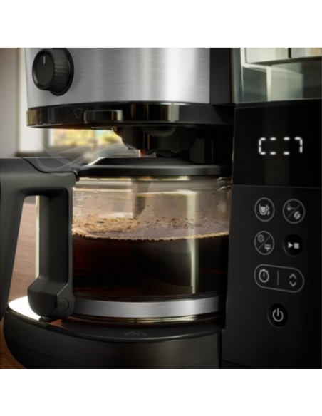 PHILIPS Cafetière filtre programmable avec broyeur 1000W 1.2L