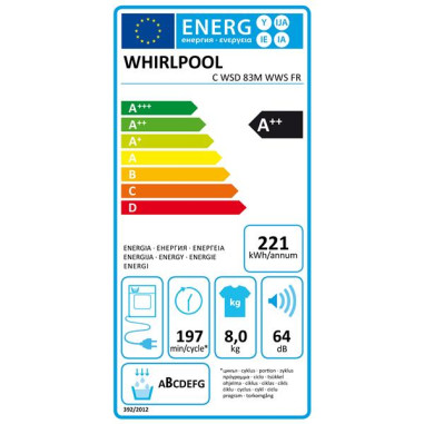 WHIRLPOOL Sèche-linge CWSD83MWWSFR