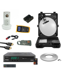 Pack MEGASAT Parabole acier 40cm + LNB Single HDSAT + Récepteur TNTSAT