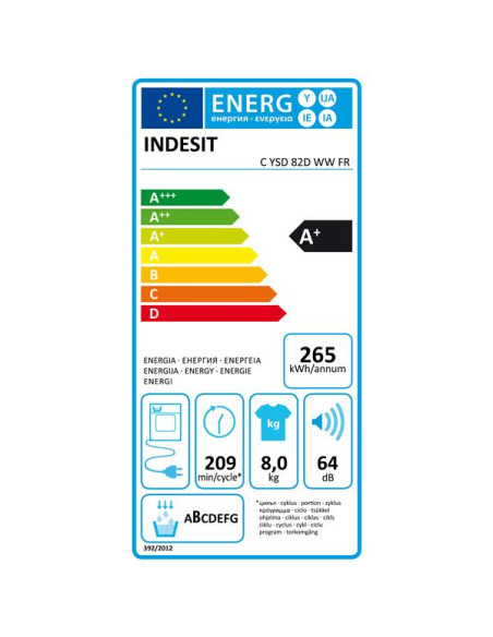 INDESIT Sèche-linge CYSD82DWWFR