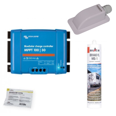VICTRON KIT BLISTER REGULATEUR MPPT 30A + COLLE + PASSE TOIT