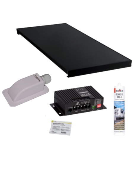 ANTARION Kit Panneau Solaire ALL BLACK 160W + Régulateur MPPT 10A