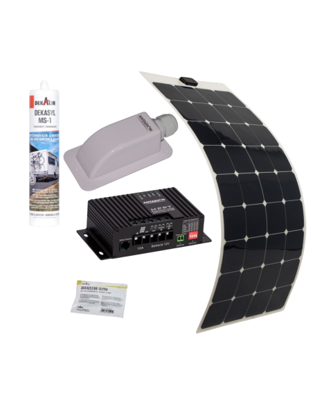 ANTARION Kit Panneau Solaire Monocristallin Souple 130w pour Camping car
