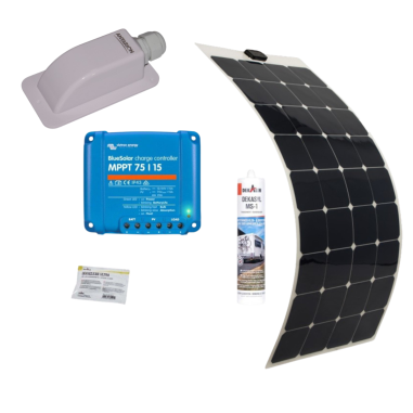 ANTARION Kit Panneau Solaire Monocristallin Souple 130w pour Camping car