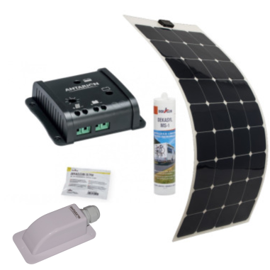 ANTARION Kit Panneau Solaire Monocristallin Souple 130w Camping car