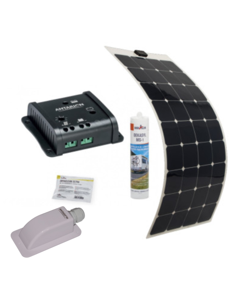 ANTARION Kit Panneau Solaire Monocristallin Souple 130w Camping car