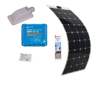 ANTARION Kit Panneau Solaire Monocristallin Souple 130w pour Camping car