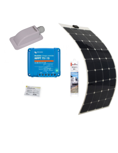 ANTARION Kit Panneau Solaire Monocristallin Souple 130w pour Camping car