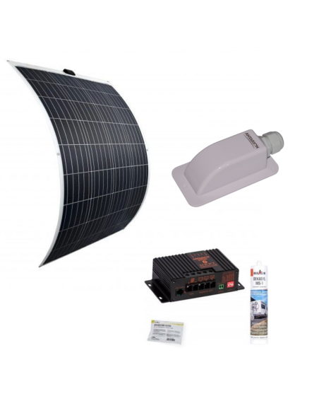 PACK ANTARION Panneau Solaire Souple 135W Seul + Régulateur de charge + passe-toit + Dekasyl MS1 + lingette