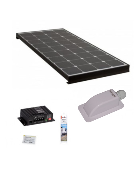 PACK ANTARION Panneau Solaire Black Booster 220W + Kit de pose solaire avec Régulateur de Charge MPPT 320W 20A Bluetooth