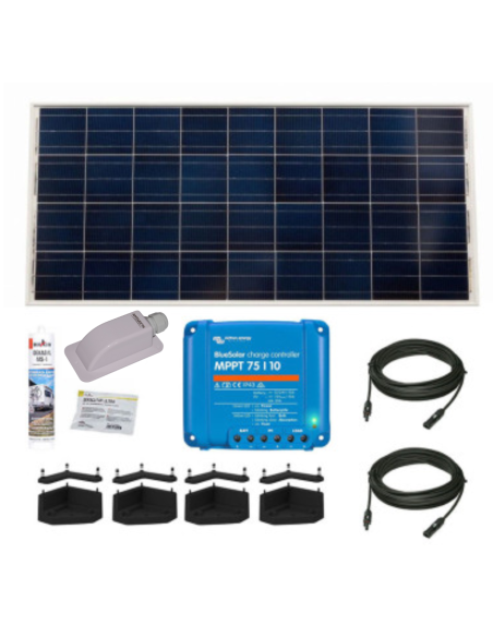 PACK Panneau Solaire Monocristallin 115W + Régulateur de Charge