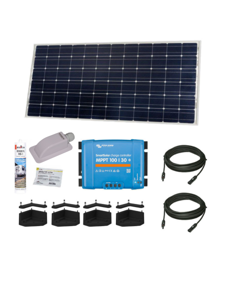 Pack VICTRON Panneau Solaire Monocristallin 360W +  Régulateur Solaire MPPT 30A Bluetooth + Câble 5m + Kit de Pose Solaire