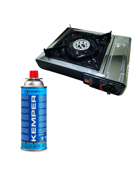 Pack INCASA Réchaud à gaz portable + KEMPER Cartouche de gaz