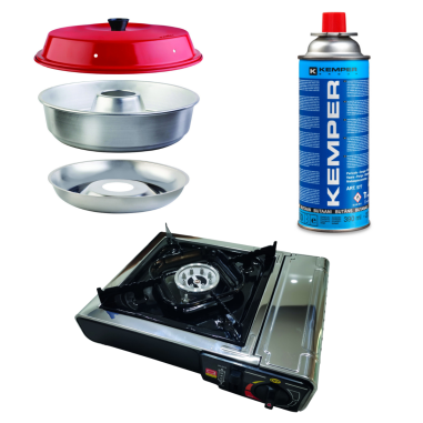 PACK OMNIA Four nomade + INCASA Réchaud à gaz + KEMPER Cartouche de gaz