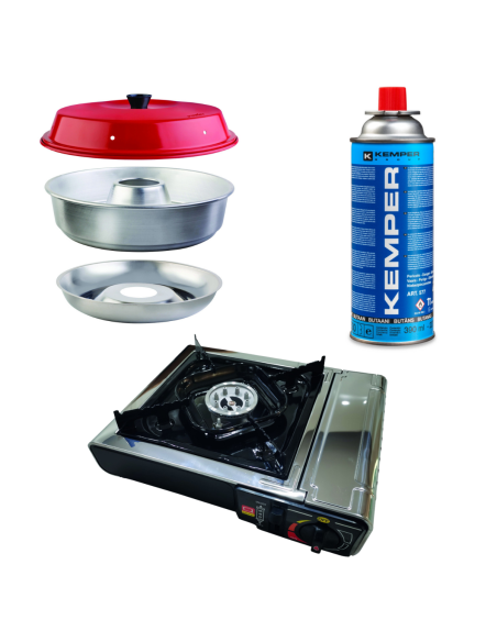 PACK OMNIA Four nomade + INCASA Réchaud à gaz + KEMPER Cartouche de gaz
