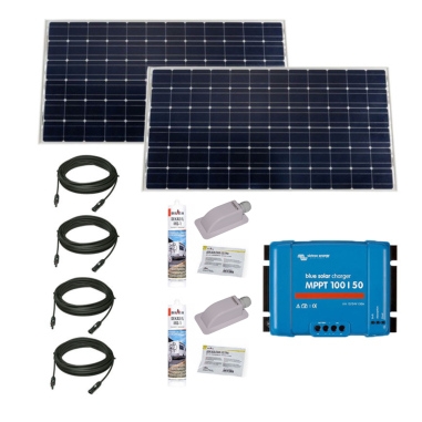 PACK VICTRON 2x Panneaux Solaires Monocristallin 305W + Régulateur MPPT 30A + 2x Câbles 5m + 2x Kits de Pose Solaire