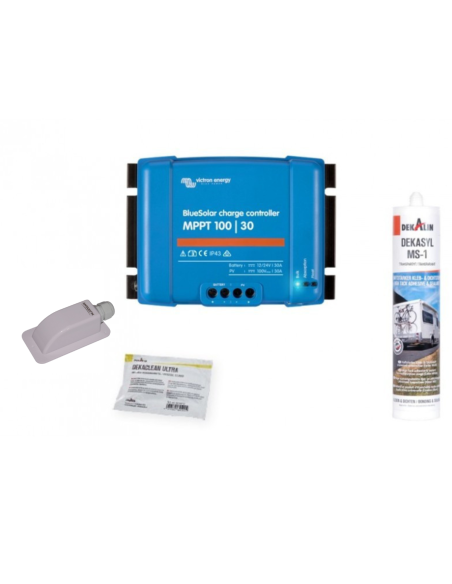 PACK ANTARION BLACK BOOSTER 170W Seul Panneau solaire Camping Car + Kit de pose solaire avec Régulateur de Charge