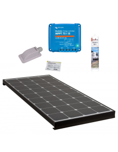 PACK ANTARION BLACK BOOSTER 170W Seul Panneau solaire Camping Car + Kit de pose solaire avec Régulateur de Charge