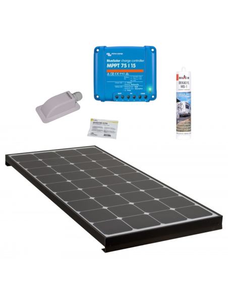 PACK ANTARION BLACK BOOSTER 170W Seul Panneau solaire Camping Car + Kit de pose solaire avec Régulateur de Charge