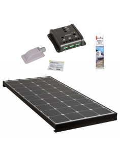 PACK ANTARION BLACK BOOSTER 170W Seul Panneau solaire Camping Car + Kit de pose solaire avec Régulateur de Charge