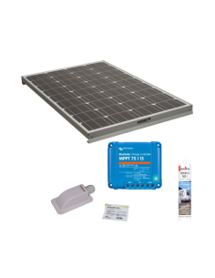 Pack Panneau solaire 160W + Kit de pose solaire Victron MPPT 220W 15A