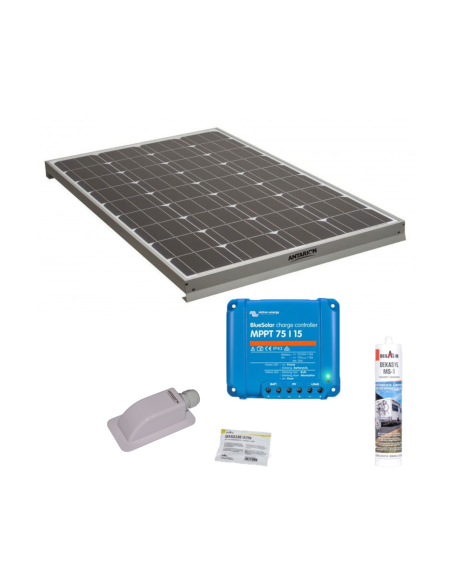 Pack Panneau solaire 160W + Kit de pose solaire Victron MPPT 220W 15A