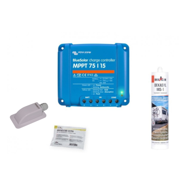 Pack Panneau solaire 160W + Kit de pose solaire Victron MPPT 220W 15A