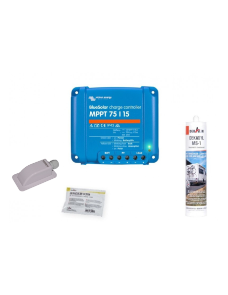 Pack Panneau solaire 160W + Kit de pose solaire Victron MPPT 220W 15A