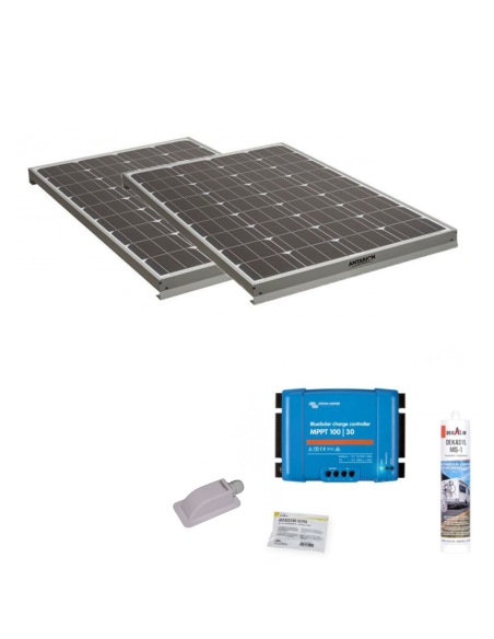 Pack 2x Panneaux solaire 120W + Kit de pose  Victron MPPT 440W 30A