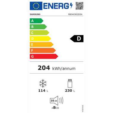 SAMSUNG Réfrigérateur combiné RB34C602DSA