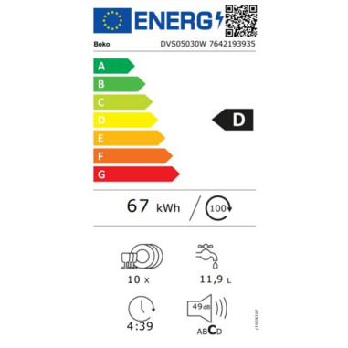 BEKO Lave-vaisselle DVS05030W