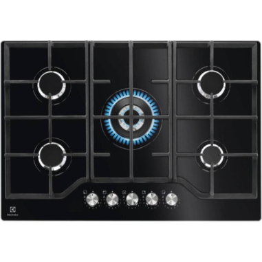 ELECTROLUX Table de cuisson noire à gaz 5 Brûleurs