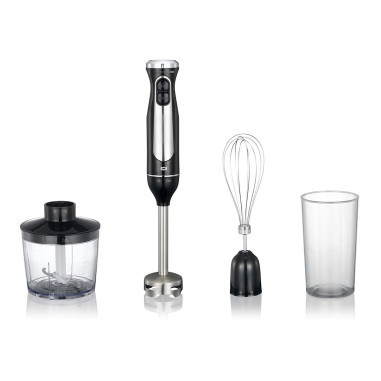 MELISSA 16210069 Batteur en bâton avec hacheur et fouet 600W Noir / Acier inoxydable
