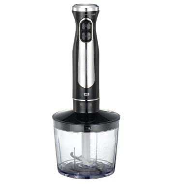 MELISSA 16210069 Batteur en bâton avec hacheur et fouet 600W Noir / Acier inoxydable