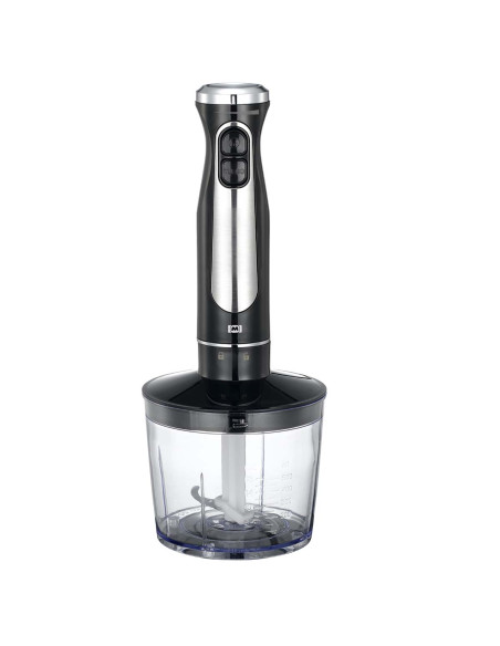 MELISSA 16210069 Batteur en bâton avec hacheur et fouet 600W Noir / Acier inoxydable