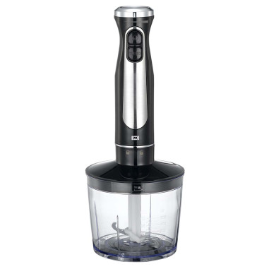 MELISSA 16210069 Batteur en bâton avec hacheur et fouet 600W Noir / Acier inoxydable