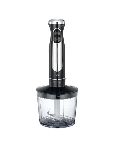MELISSA 16210069 Batteur en bâton avec hacheur et fouet 600W Noir / Acier inoxydable