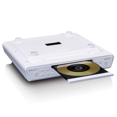 Lenco KCR-150WH Radio-réveil de cuisine avec CD Bluetooth® et télécommande Blanc