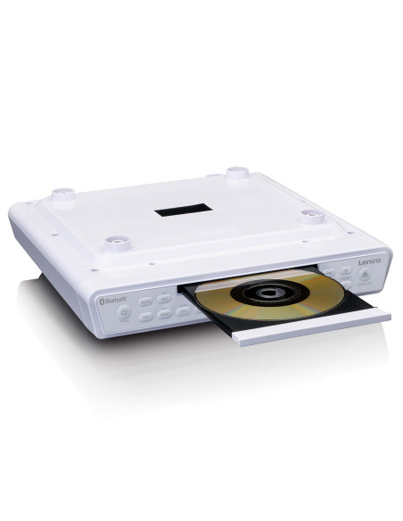 Lenco KCR-150WH Radio-réveil de cuisine avec CD Bluetooth® et télécommande Blanc
