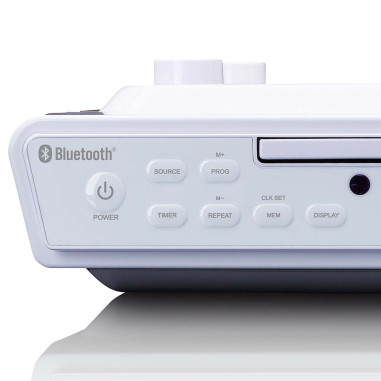 Lenco KCR-150WH Radio-réveil de cuisine avec CD Bluetooth® et télécommande Blanc