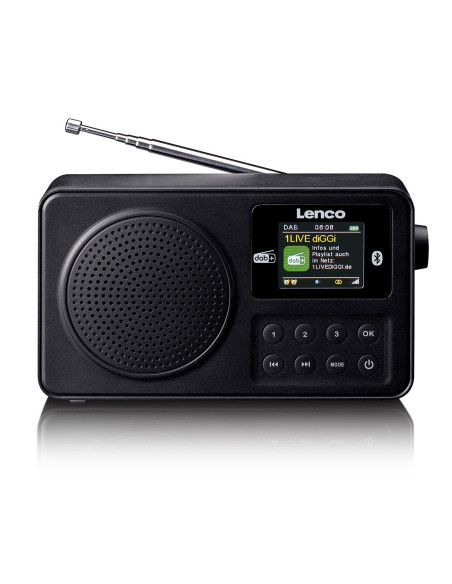 Lenco PDR-033BK Radio portable DAB+/FM avec Bluetooth® Noir
