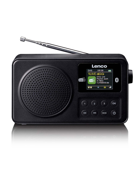 Lenco PDR-033BK Radio portable DAB+/FM avec Bluetooth® Noir