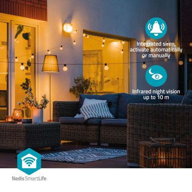 Nedis WIFICO15CWT Caméra extérieure SmartLife