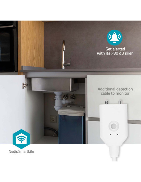 Nedis WIFIDW11WT SmartLife Détecteur d'eau