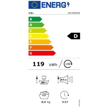 BEKO Sèche-linge D3H18D93W